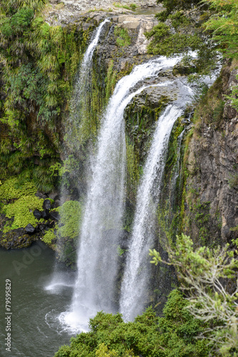 Naklejka dekoracyjna A scenic view of Whangarei waterfall and pond underneath