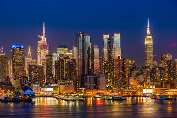Wall Mural - New York City Manhattan midtown buildings skyline night
