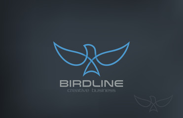 Poster - Abstract Flying Soaring Bird Logo design vector icon