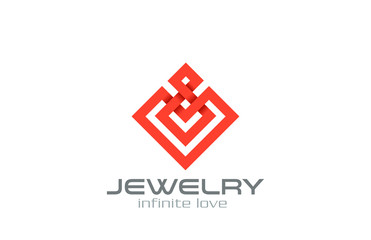 Poster - Infinity loop Abstract Square Rhombus Logo design vector
