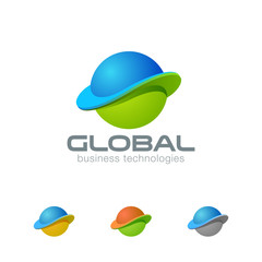 Poster - Business Global Planet Abstract Sphere Logo design icon