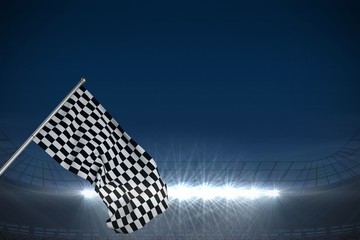 Poster - Composite image of checkered flag