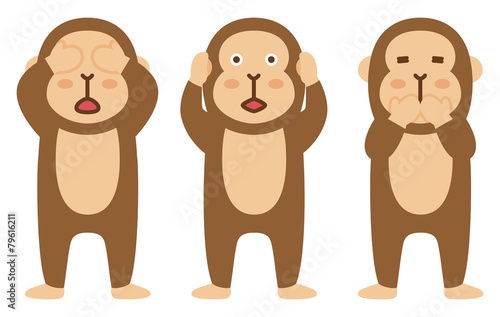 見ざる聞かざる言わざる Adobe Stock でこのストックイラストを購入