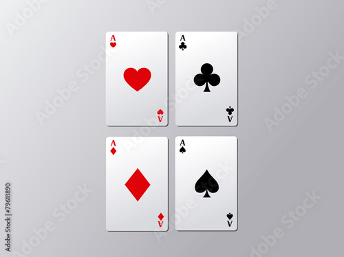 Playing poker cards. Poker aces flying isolated on gray плакат