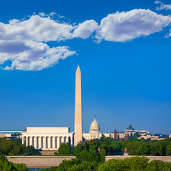 Sticker - Washington Monument Capitol and Lincoln memorial