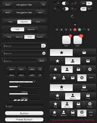Vector mobile UI kit. Elements for the application.