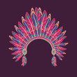 Vector illustration of native american indian chief headdress