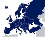 Fototapeta Mapy - Europe Political Blank Map