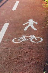 Bicycle and pedestrian paths signs