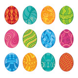 Fototapeta Dinusie - Decorative set of easter eggs