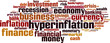 Hyperinflation word cloud concept. Vector illustration