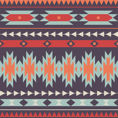 Vector seamless colorful decorative ethnic pattern