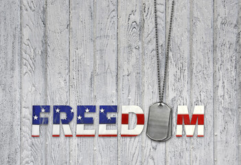 Wall Mural - military dog tags for patriotic freedom