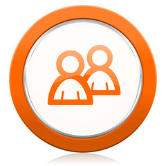 Aufkleber - forum orange icon people sign