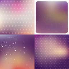 Sticker - Purple blurred background set