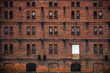 wall of the old factory building of red brick