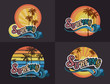 Set of California surf typography, t-shirt graphics , vector for