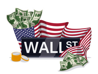 Sticker - Wall street design, vector illustration.