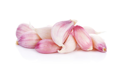 Wall Mural - Garlic isolated on white background