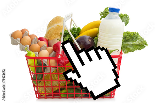 Obraz na plátně grocery shopping over the Internet