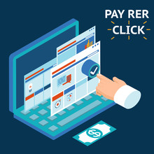Pay Per Click, Infographics Illustration
