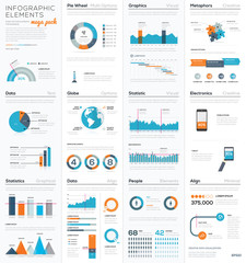 Aufkleber - Mega colletion of infographic business vector elements EPS10