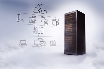 Poster - Composite image of cloud computing doodle