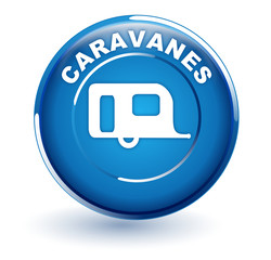 Sticker - caravanes sur bouton bleu