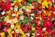 Background Of Colorful Pasta As Texture, Close-up.