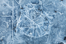 Blue Toned Macro Background Texture Of Broken Ice