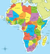 Africa map with countries and cities