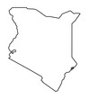 black abstract outline of Kenya map