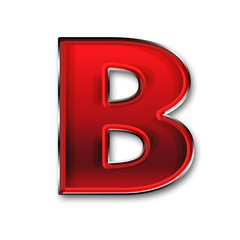 Canvas Print - Metal letter B in red