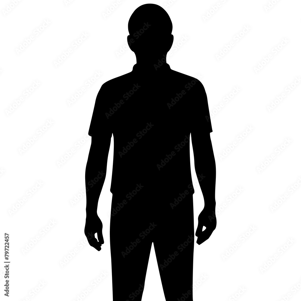 Silhouette man isolated on white background Stock Vector | Adobe Stock