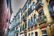 historic buildings in Venice in vintage tone
