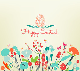 Canvas Print - happy easter postcard vintage