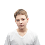 Fototapeta Big Ben - Young boy portrait isolated