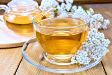Tea With Yarrow In Cup On Board