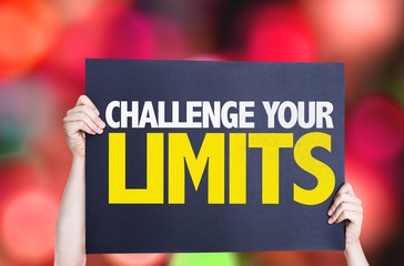 Wall Mural - Challenge Your Limits card with bokeh background