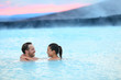 Hot spring geothermal spa Iceland romantic couple
