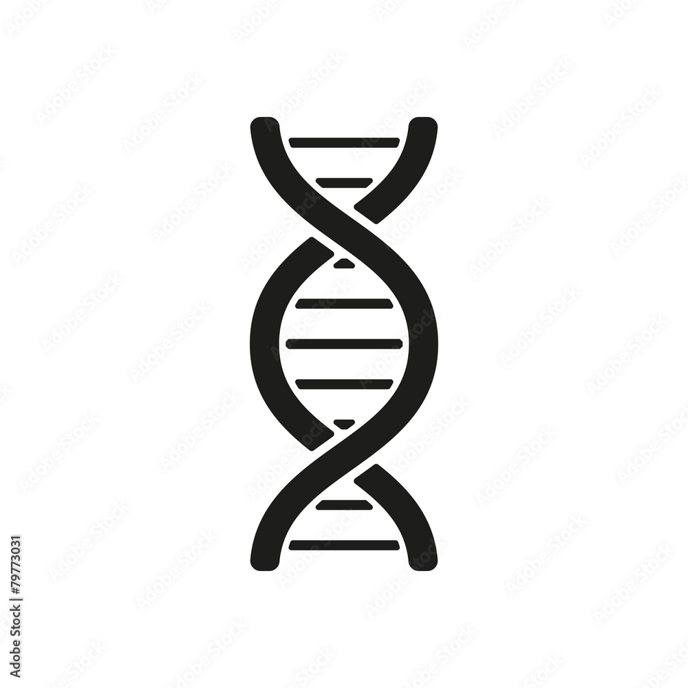 The dna icon. DNA symbol. Flat - obrazy, fototapety, plakaty 