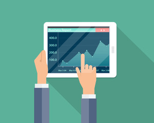 Aufkleber - business financial investment and money graph report on device