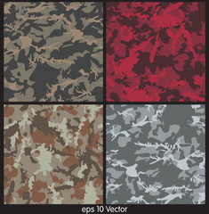 Wall Mural - seamless set of camouflage pattern vector