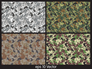 Wall Mural - set of camouflage pattern