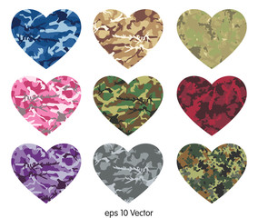 Wall Mural - heart of camouflage