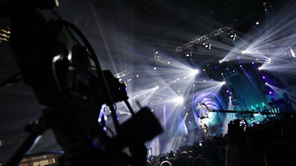 Wall Mural - Television production on the set of a large rock concert