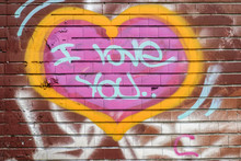 Graffiti On The Wall With Text I Love You