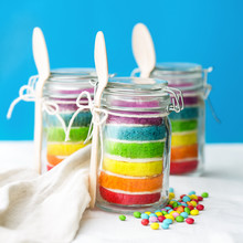 Rainbow Cake In A Jar