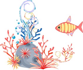 Obraz na płótnie kreskówka rafa natura koral