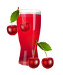 a glass of cherry juice